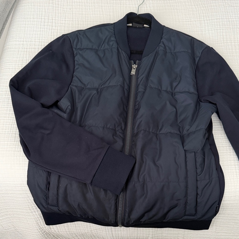 Boss Men's Quilted Navy Bomber Jacket